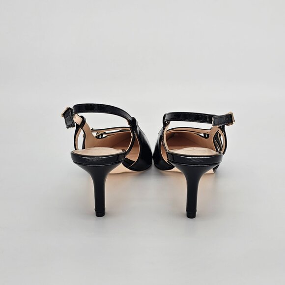 Jessica Simpson Black Patent Strappy Heels — New Without Box, Size 8 - Picture 2 of 4